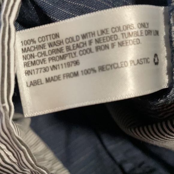 New Flat Front Blue Striped Linden Chino Short 30” - Picture 6 of 6